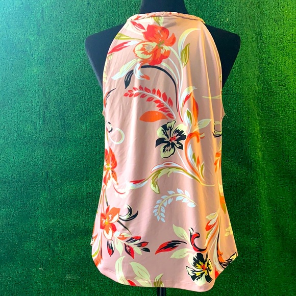 7th Avenue - Floral Braided-Trim Halter Top - Picture 2 of 3